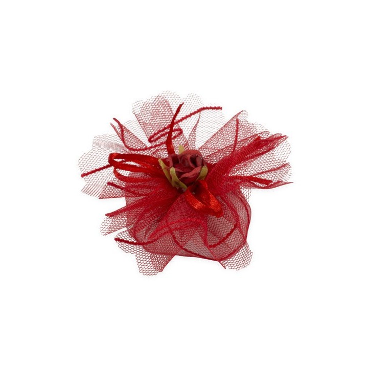 Tulle rigato tondo c/t *50-10 rosso | CarinCasa