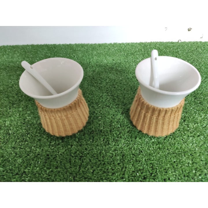 Set portacaffè con tazze in porcellana 9 x 16 / 7 x 11 cm |…