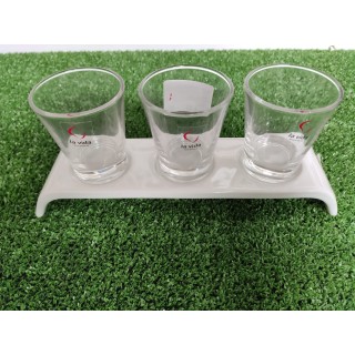 Vassoio porcellana con incavo bicchieri 25 x 6 x 3 cm |…