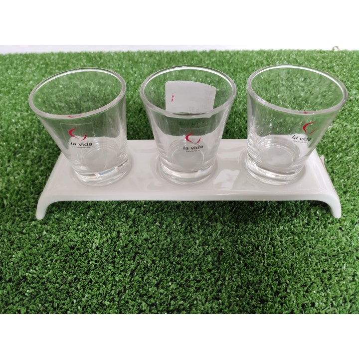 Vassoio porcellana con incavo bicchieri 25 x 6 x 3 cm |…