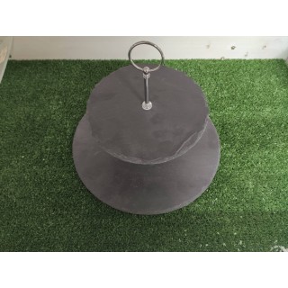 Alzata olly ardesia 2 ripiani 30 x 22 cm | CarinCasa