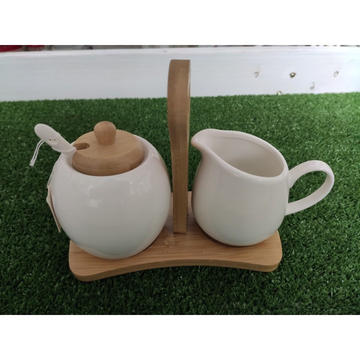 Galà set lattiera + zuccheriera base bamboo con scatola 17…