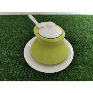 Zuccheriera + piatto con cucchiaino 10 x 9 cm | CarinCasa