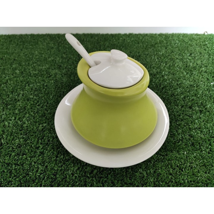 Zuccheriera + piatto con cucchiaino 10 x 9 cm | CarinCasa