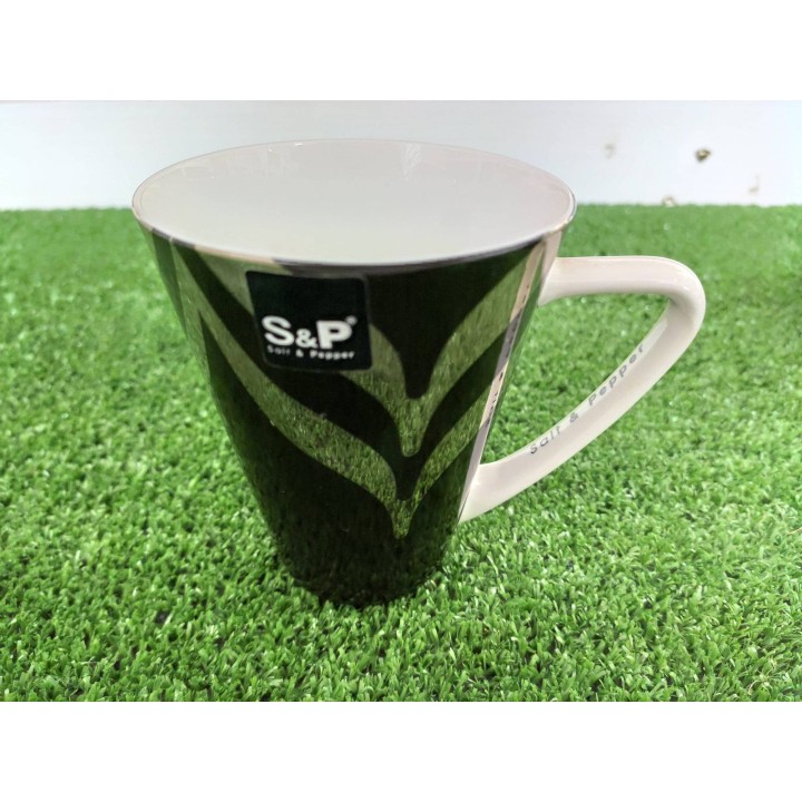 Mug nero / platino 12 x 10,5 cm | CarinCasa