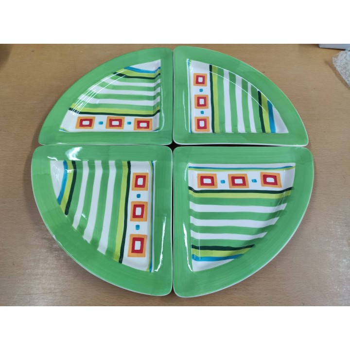 Servizio party verde 4 pezzi 22 cm | CarinCasa