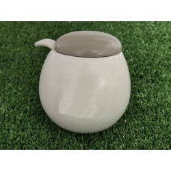 Zuccheriera ceramica con coperchio e cucchiaino 8 x 9 cm