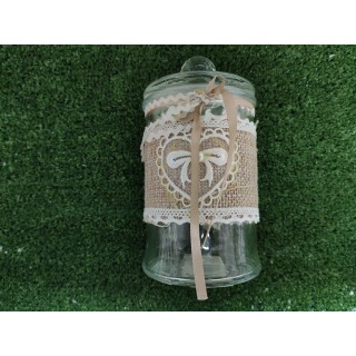 Glass barattolo con coperchio 9 x 18 cm | CarinCasa
