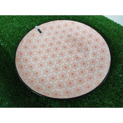 Piatto piano in ceramica arancione e bianco