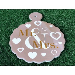 Tagliere decorativo Mr & Mrs in ceramica