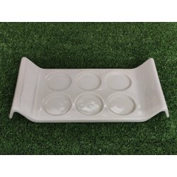 Vassoio zackus ceramica 12 x 26 x 4 cm con incavi bicchieri 4,5 x 4,5 cm