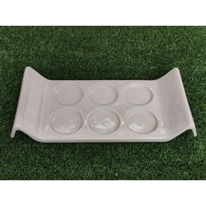 Vassoio zackus ceramica 12 x 26 x 4 cm con incavi bicchieri…