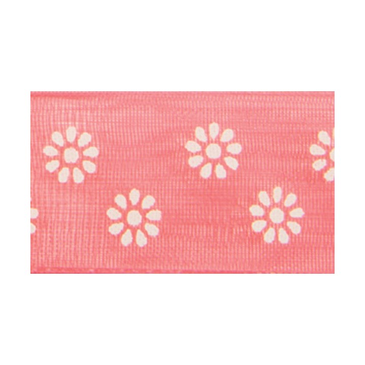 Nastro org. Flower mm10x25 mt corallo | CarinCasa