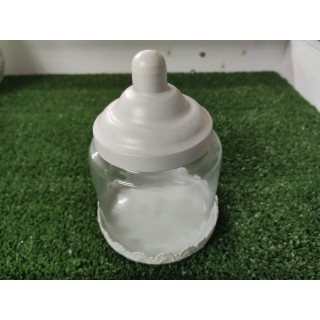 Barattolo in vetro e ferro bianco 10 x 14 cm | CarinCasa