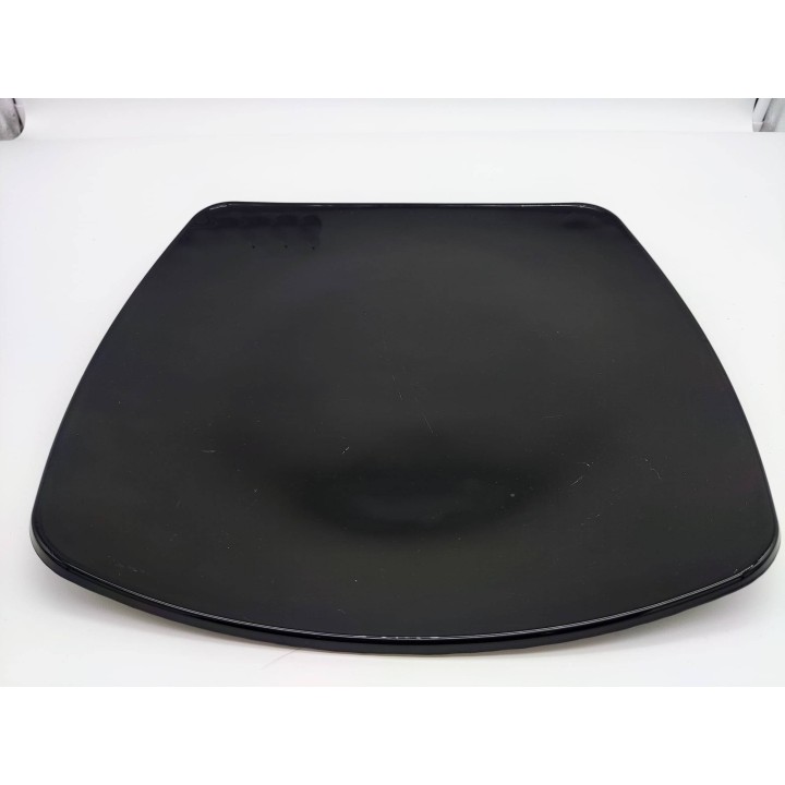 Piatto piano nero vetro 32 cm | CarinCasa