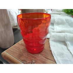 Bicchiere acqua gr.350 cubic arancio 8 x 11 cm