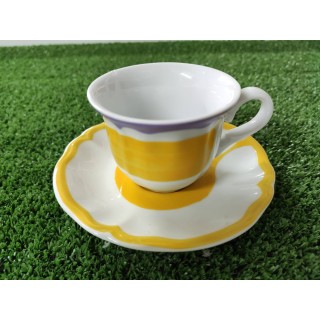 Giotto giallo/viola tazza caffè con piattino 100 ml 8,5 x 5…