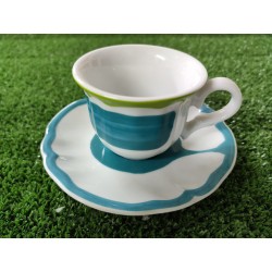Giotto azzurro/verde tazza caffè con piattino 100 ml