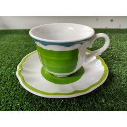Giotto verde/azzurro tazza da thè con piattino 200 ml / 11 x 7 cm