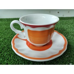Giotto rosso/arancio tazza thè con piattino 200 ml