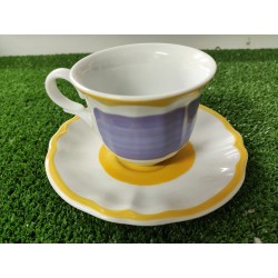Giotto giallo/viola tazza thè con piattino 200 ml / 11 x 7 cm