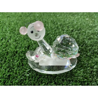 Lumaca di cristallo veneta rosa 6,5 x 6 cm | CarinCasa