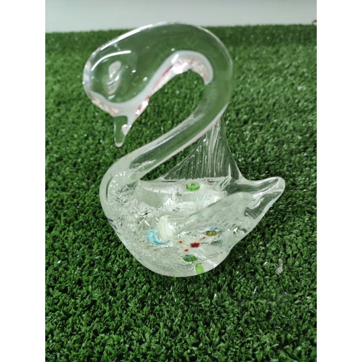Cigno trasparente in cristallo 8 x 12 cm | CarinCasa
