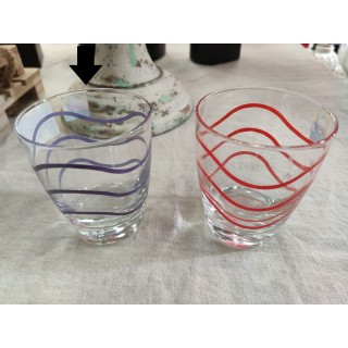 Bicchiere vino 6 pezzi onde viola 7 x 9 cm | CarinCasa