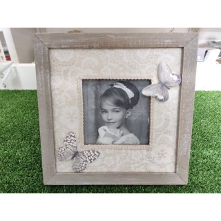 Portafoto quadrato *pizzo* con 2 farfalle 20 x 20 cm |…