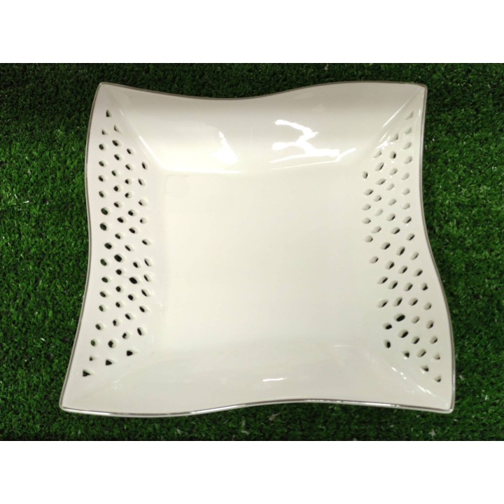 Vassoio bordi alti porcellana 21x21x4 cm | CarinCasa