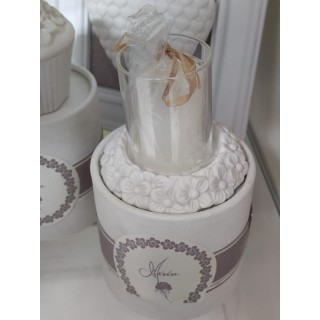 Portacandele mini con candela + box 8 x 7 cm | CarinCasa