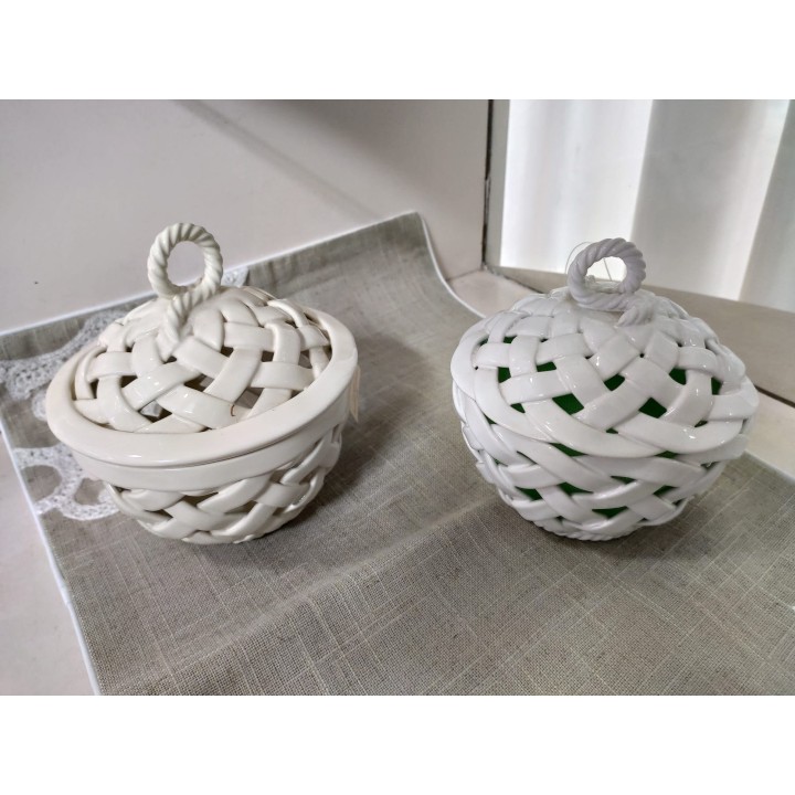 Lanterna con coperchio fettuccia 2 colori 13 x 14 cm |…