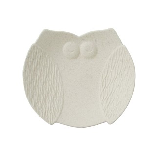 Piattino gufo bianco sabbia grigio 14.5 x 13 x 3.2 cm |…