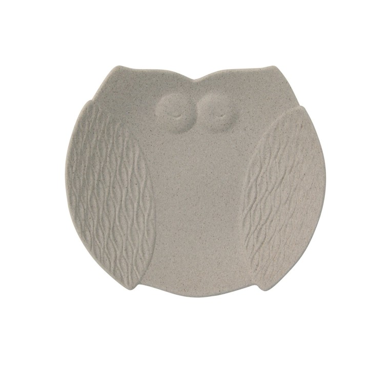 Piattino gufo bianco sabbia grigio 14.5 x 13 x 3.2 cm |…