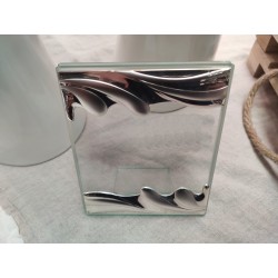 Portafoto vetro decoro Onde 12 x 10 cm