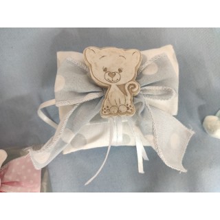 Fiocco pois azzurro con gattino | CarinCasa