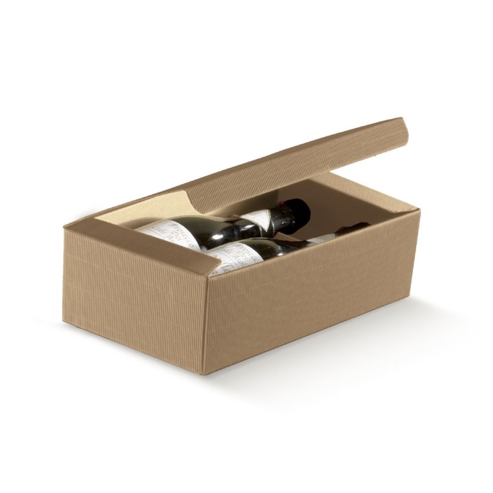 Scatola per 2 bottiglie stese onda avana 340 x 180 x 95 mm…