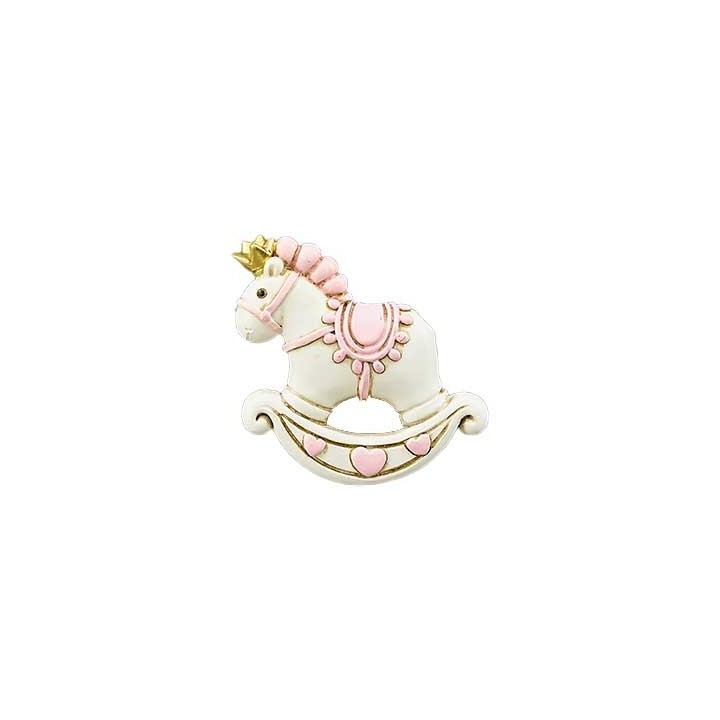 Magnete cavallo a dondolo rosa 5 cm | CarinCasa