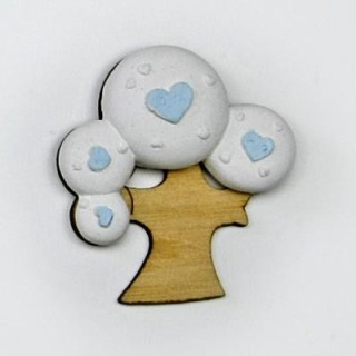 Applicazione albero della vita azzurro gesso e legno cm 5,5…
