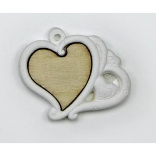Applicazione cuoricino legno e gesso 4 cm | CarinCasa