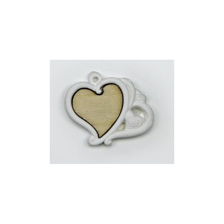Applicazione cuoricino legno e gesso 4 cm | CarinCasa