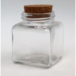 Barattolino cubo con tappo in sughero 5x7 cm