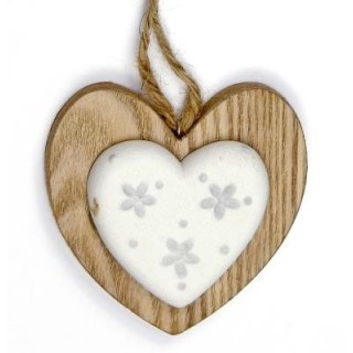 Applicazione appendino in legno cuore 8.3x1.8x8 cm |…