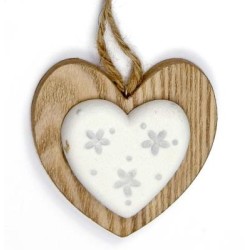 Applicazione appendino in legno cuore 8.3x1.8x8 cm