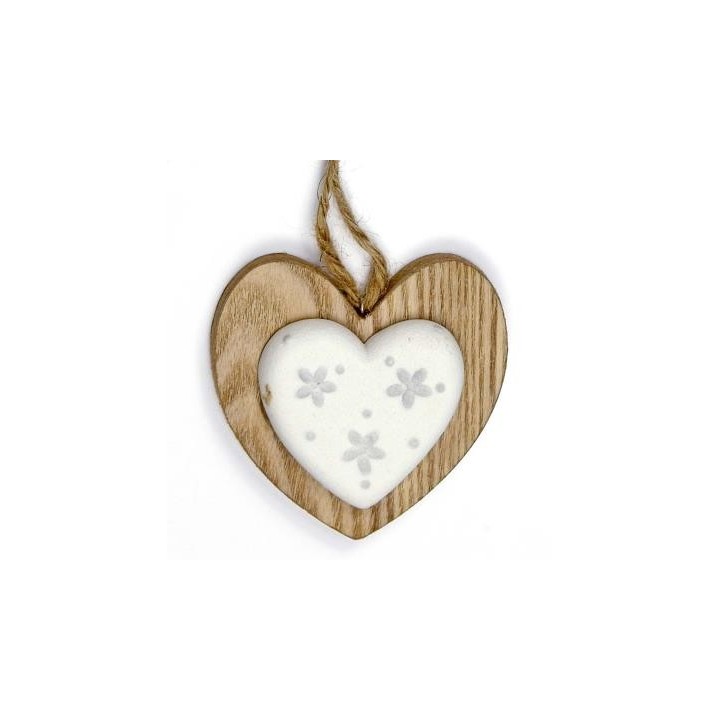 Applicazione appendino in legno cuore 8.3x1.8x8 cm |…