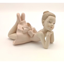 Ballerina sdraiata tutu' rosa 13x8.5 cm