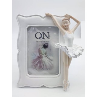 Porta foto con ballerina bianco 10x15 cm | CarinCasa