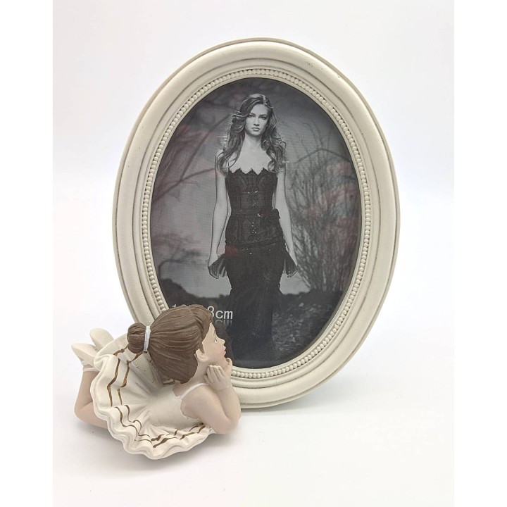 Porta foto ovale ballerina tutu' bianco 13x18 cm | CarinCasa