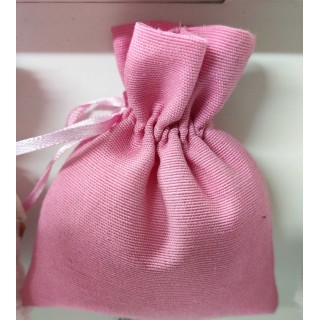 Sacchetto tirante cotone rosa 8,5x14,5 cm | CarinCasa
