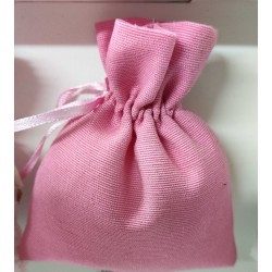 Sacchetto tirante cotone rosa 8,5x14,5 cm